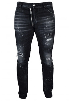 Dsquared2 Cool Guy Slim-Fit Zwarte Jeans Dsquared2 , Black , Heren - Xs,3Xl