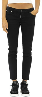 Dsquared2 Cropped Skinny Jeans Dsquared2 , Black , Dames - S,3Xs