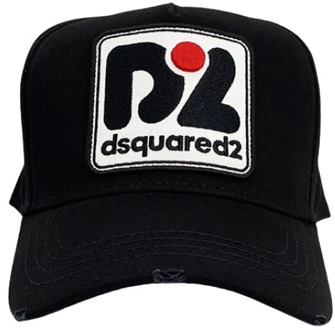 Dsquared2 D2 CAP - Zwart, ÉÉN Maat Dsquared2 , Black , Unisex - ONE Size