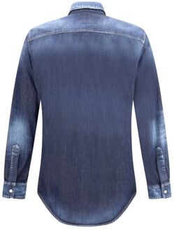 Dsquared2 Denim Lange Mouw Shirt Donkergrijs