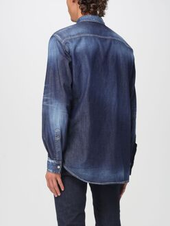 Dsquared2 Denim Overhemd met Knoopjes Donkergrijs