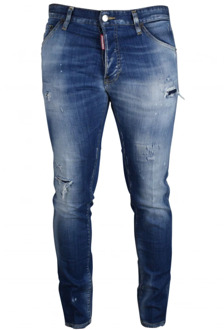 Dsquared2 Destroyed Effect Skinny Jeans Dsquared2 , Blue , Heren - 2Xl,Xl,L,M,S,Xs,3Xl