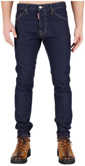 Dsquared2 Donkere Wassing Slim-Fit Jeans Dsquared2 , Blue , Heren - XS