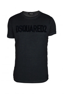 Dsquared2 Donkergrijze T-shirt met korte mouwen Dsquared2 , Gray , Heren - L