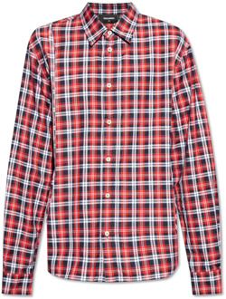 Dsquared2 Geruite overhemd Dsquared2 , Red , Heren - 2Xl,Xl,L,M,S
