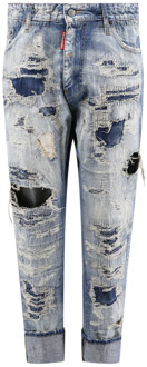 Dsquared2 Gescheurde Katoenen Jeans Dsquared2 , Blue , Heren - M