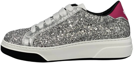 Dsquared2 Glitter Sneakers - Zilver, 36 Dsquared2 , Gray , Dames - 40 Eu,36 Eu,38 EU