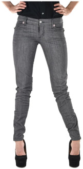 Dsquared2 Grijze Skinny Jeans met Swarovski Inzetstukken Dsquared2 , Gray , Dames - XS