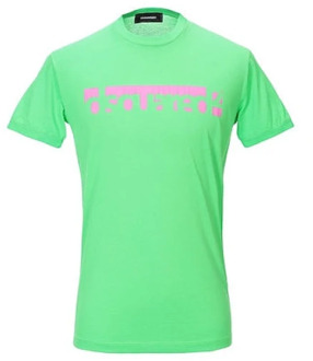 Dsquared2 Groen T-shirt - Gemaakt in Italië Dsquared2 , Green , Heren - S
