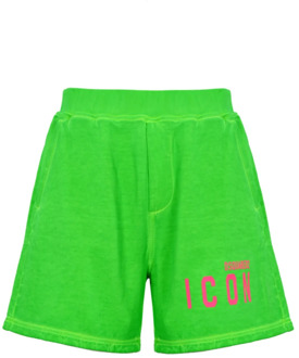 Dsquared2 Groene Bermuda Shorts van Katoen Dsquared2 , Green , Heren - L,M,S