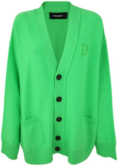 Dsquared2 Groene Fluo Statement Cardigan Dsquared2 , Green , Dames - 2XS