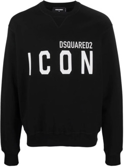Dsquared2 Grote Logo Sweater Dsquared2 , Black , Heren - Xl,L,M,S