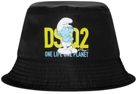 Dsquared2 Grouchy Smurfs Logo Bucket Hat Dsquared2 , Black , Heren - M