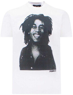Dsquared2 Heren Bob Marley T-Shirt (Wit)