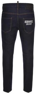 Dsquared2 Heren Italiaanse Adres Logo Jeans (Marineblauw) Navy - 32 Kort