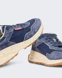 Dsquared2 Heren lace-up low top sneakers - maat 43 Blauw