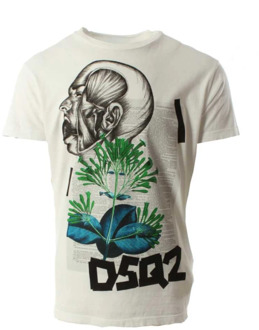 Dsquared2 Heren Wit Katoenen T-Shirt Dsquared2 , White , Heren - XS