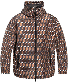 Dsquared2 Hoodie met all-over print Dsquared2 , Brown , Heren - Xl,L,M,S