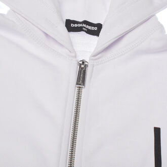 Dsquared2 Icon DQ2029D0-03GDQ Slouch Fit Hoodie voor Jongens Wit - 10J / 140cm