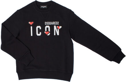 Dsquared2 Icon DQ2033D0-09BDQ Sweatshirt met ronde hals voor meisjes - maat Zwart