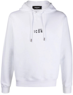 Dsquared2 Icon Hoodie voor Heren Dsquared2 , White , Heren - 2Xl,Xl,L,M,S