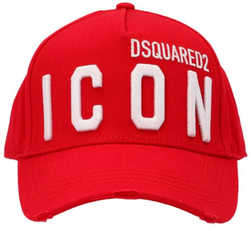 Dsquared2 Icon pet met borduring Rood - 1 maat