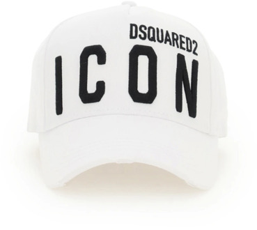 Dsquared2 Icon pet met logoborduring Wit - 1 maat