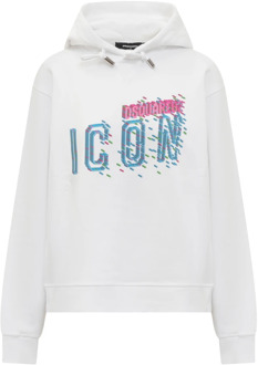 Dsquared2 Icon Pixeled Hoodie Dsquared2 , White , Dames - M