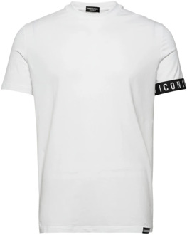 Dsquared2 Icon Ronde Hals T-Shirt Dsquared2 , White , Heren - 2Xl,Xl,L,M