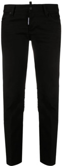Dsquared2 Icon Skinny Cropped Jeans Dsquared2 , Black , Dames - S,Xs,3Xs,2Xs