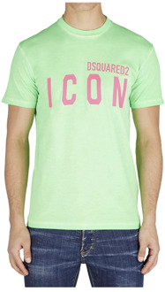 Dsquared2 Icon - Verde Katoenen T-shirt Dsquared2 , Green , Heren - Xl,L,M