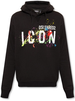 Dsquared2 Iconische Luxe Hoodie - Dsquared2 Dsquared2 , Black , Heren - 2Xl,S