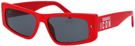 Dsquared2 Iconische Zonnebril Model 0007/S Dsquared2 , Red , Heren - 57 MM