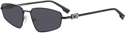 Dsquared2 Iconische Zonnebril Zwarte Frame Dsquared2 , Black , Unisex - 60 MM