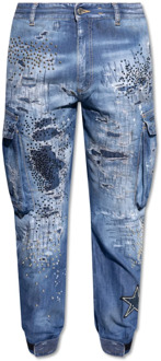Dsquared2 Jeans met applicaties Dsquared2 , Blue , Heren - L,Xs