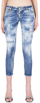 Dsquared2 Jennifer Cropped Jeans Dsquared2 , Blue , Dames - 2XS