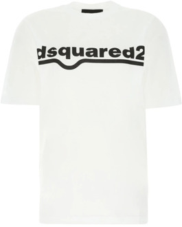Dsquared2 Katoenen Logo T-shirt - Dsquared2 Dsquared2 , White , Heren - M,S