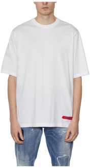 Dsquared2 Katoenen Print T-Shirt Dsquared2 , White , Heren - L,M,S