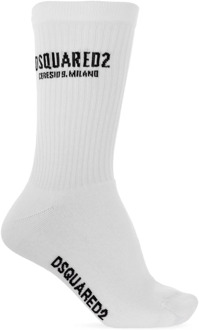 Dsquared2 Katoenen sokken met logo Dsquared2 , White , Heren - 2Xl,M