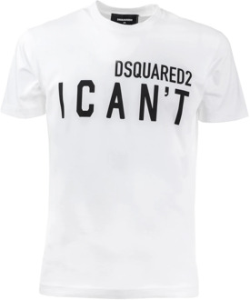 Dsquared2 Katoenen T-Shirt Dsquared2 , White , Heren - XL