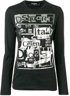 Dsquared2 Klassiek Overhemd met Lange Mouwen Dsquared2 , Black , Dames
