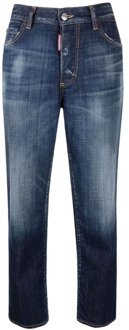Dsquared2 Klieke High-Rise Straight-Leg Jeans Dsquared2 , Blue , Dames - XS