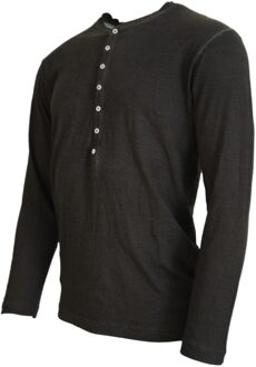 Dsquared2 Langarm Henley Shirt Tsh3535 - maat EU 46 Donkergrijs