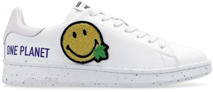Dsquared2 Leren Smiley Sneakers Dsquared2 , White , Heren - 40 EU