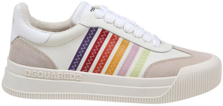 Dsquared2 Leren Sneakers Wit/Multicolor Dsquared2 , Multicolor , Dames - 38 Eu,36 Eu,39 Eu,37 EU