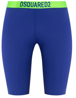 Dsquared2 Logo Cropped Leggings, Sign? J Collectie Dsquared2 , Blue , Dames - M,S