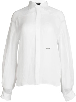 Dsquared2 Luxe Zijden Blouse Dsquared2 , White , Dames - S,Xs