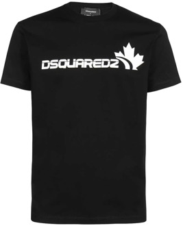 Dsquared2 Maple - Zwart, L, Heren Logo T-Shirt Dsquared2 , Black , Heren - XL