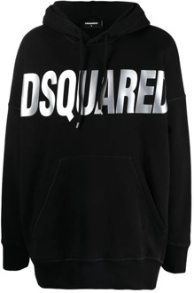Dsquared2 Metallic Logo Hoodie Dsquared2 , Black , Heren - S