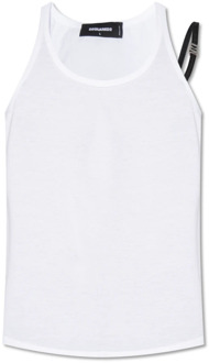 Dsquared2 Mouwloos T-shirt Dsquared2 , White , Heren - 2Xl,Xl,L,M,S